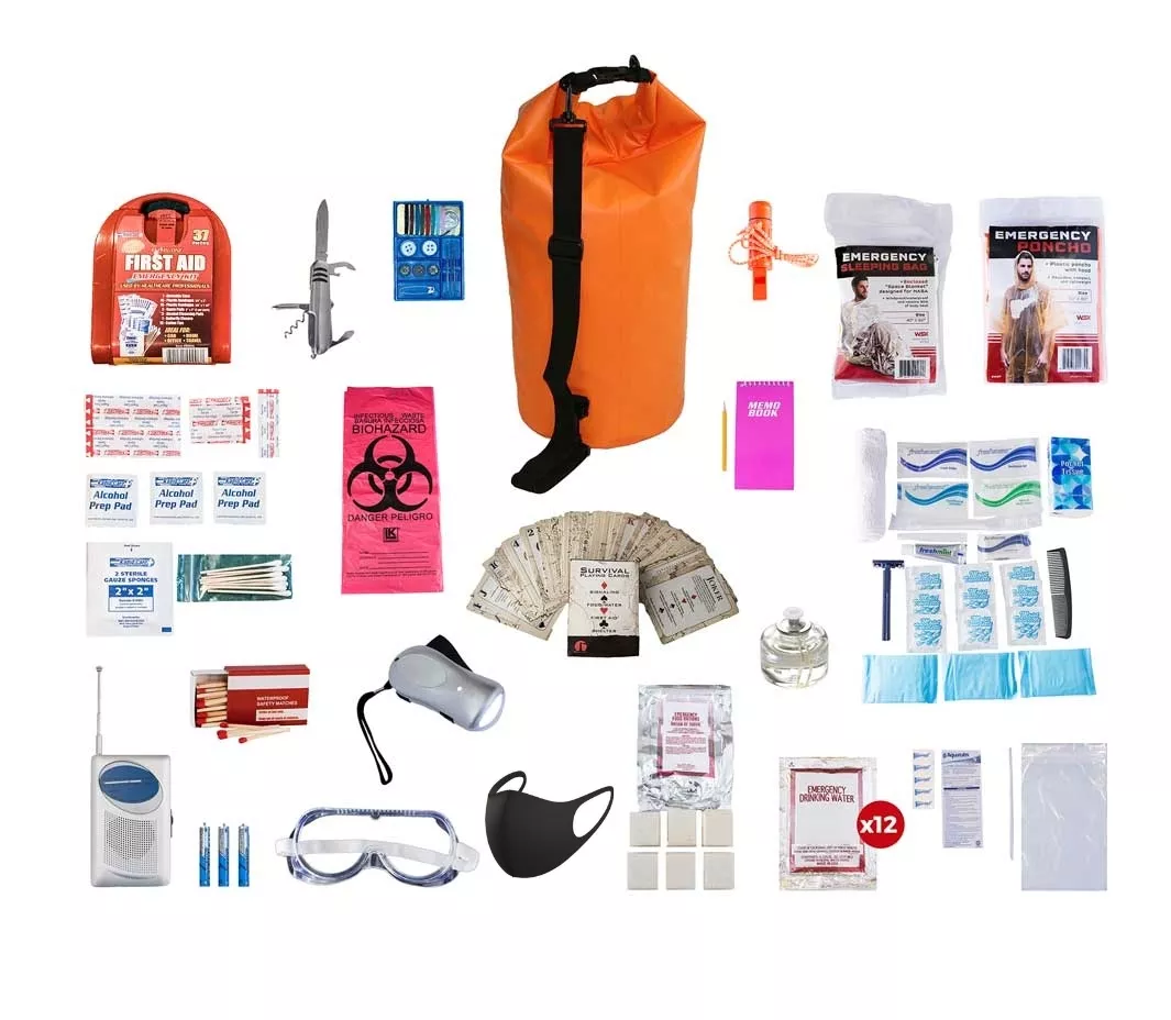 1 Person Deluxe Survival Kit (72+ Hours) SKXK||Waterproof Dry Bag