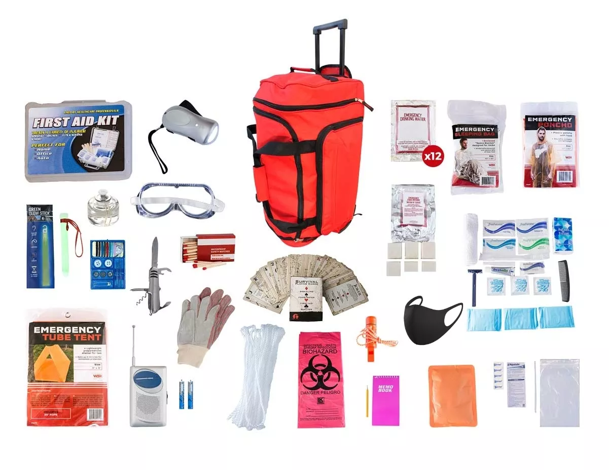 1 Person Elite Survival Kit (72+ Hours) SKTK||RED Wheel Bag