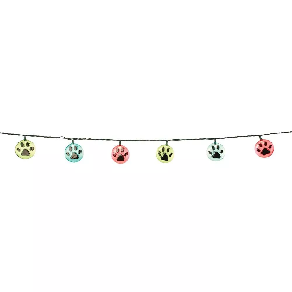 10 Mini Paw Print Lights, 7’8″