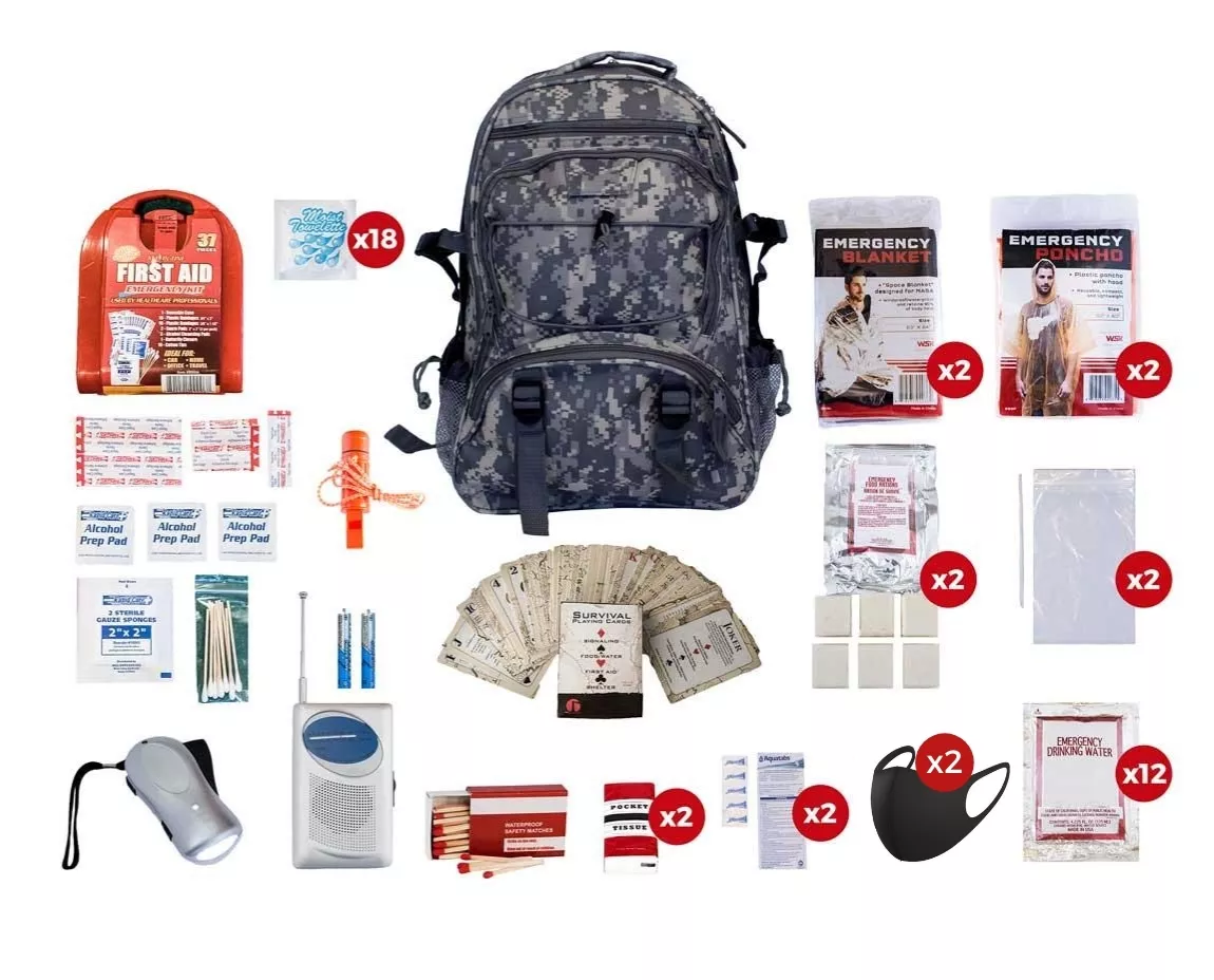 2 Person Survival Kit (72+ Hours) SKG2||CAMO Backpack