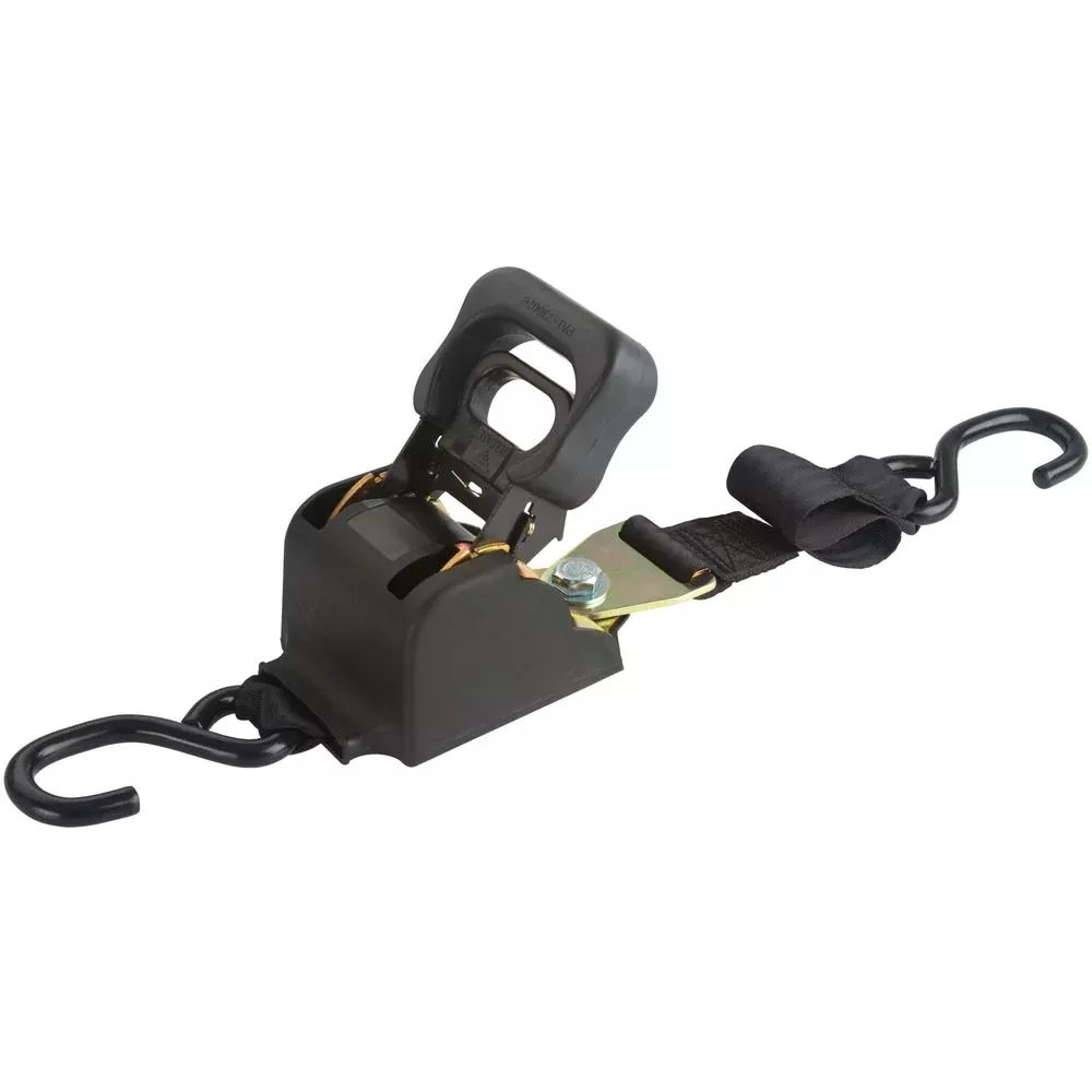 2″ x 6′ Retractable Ratcheting Tie-Down Strap w/S-Hook Ends