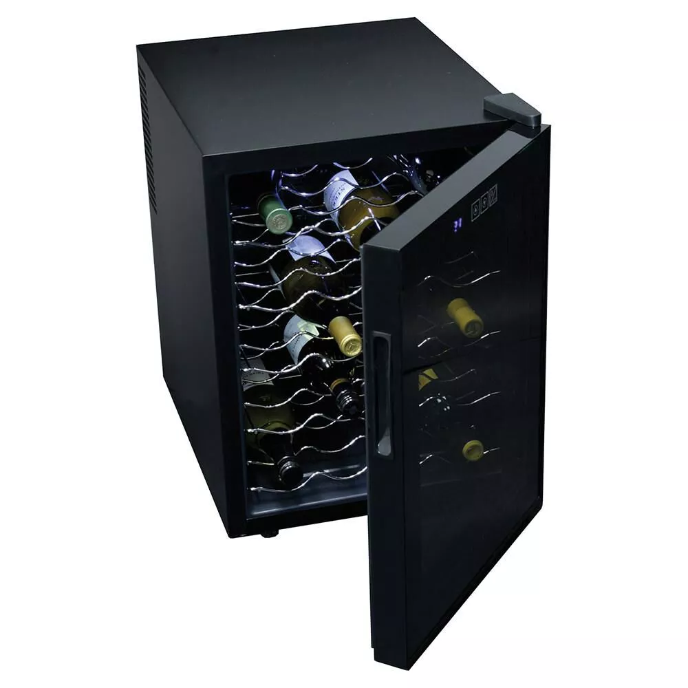 20-Bottle Mirrored Glass Door Wine Cellar