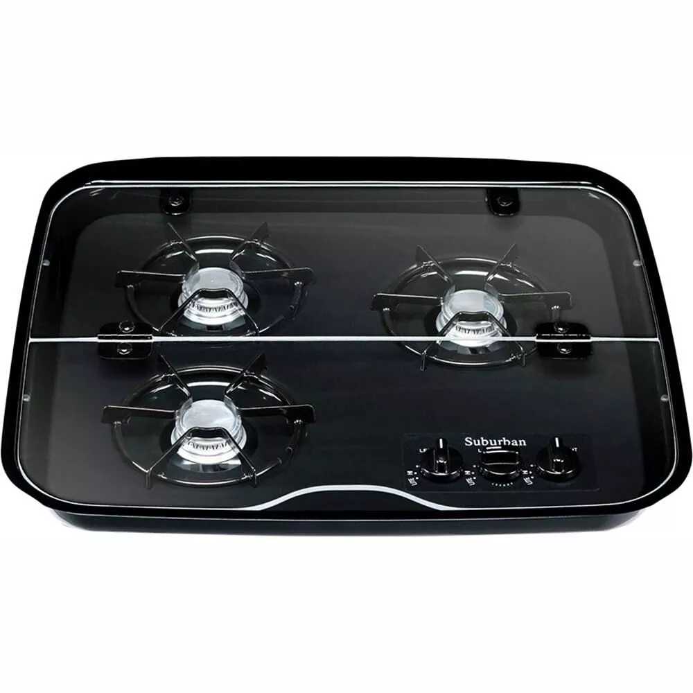 3 Burner Drop-In Flush Mount Glass Cover