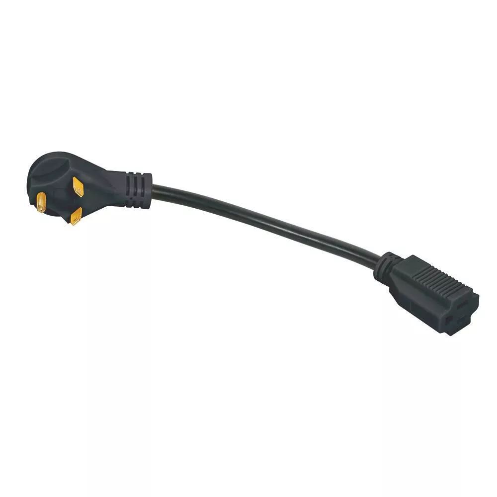 30 Male to 15 Female Adapter, 12”L Round Cord