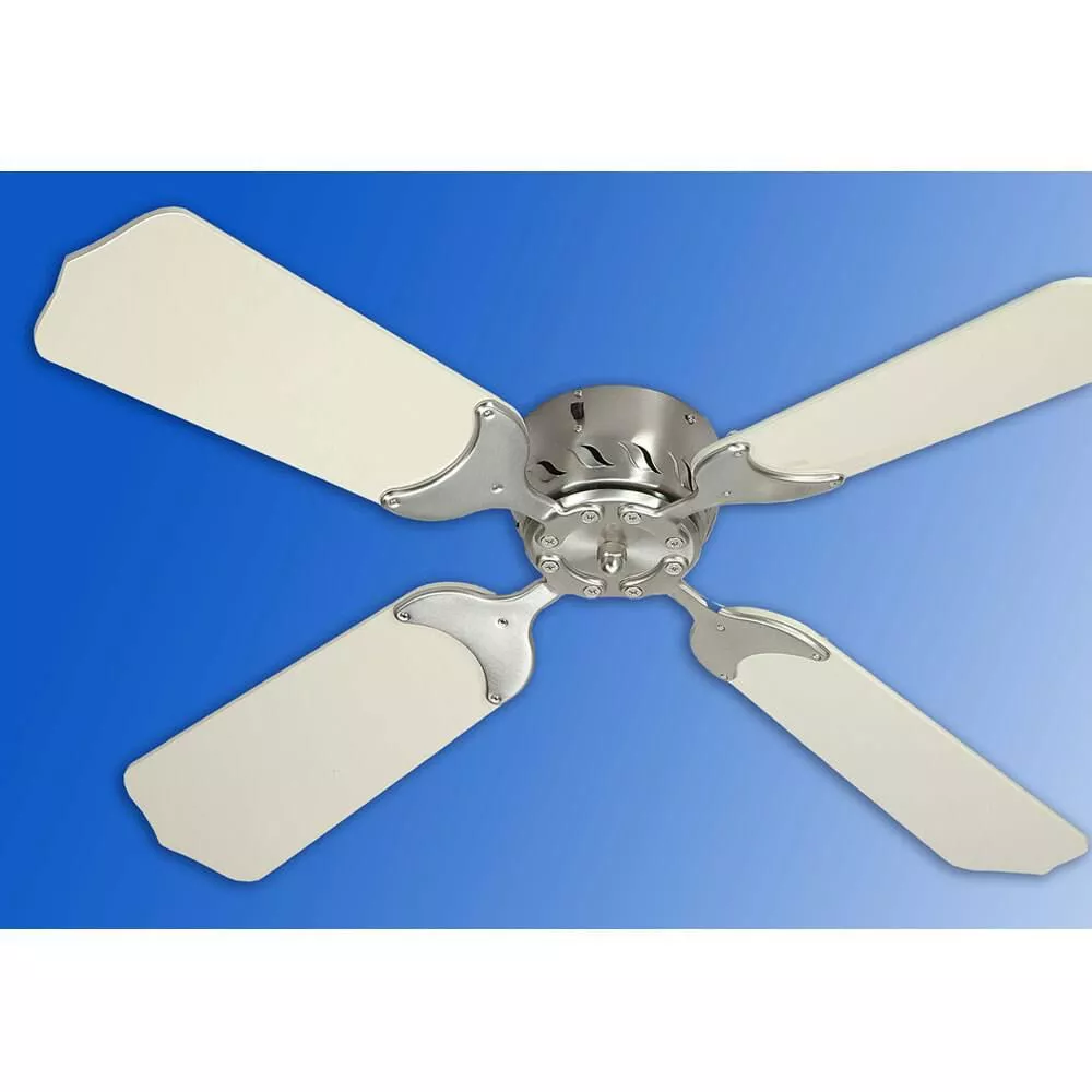 36" 12V Ceiling Fan - Satin Nickel/White
