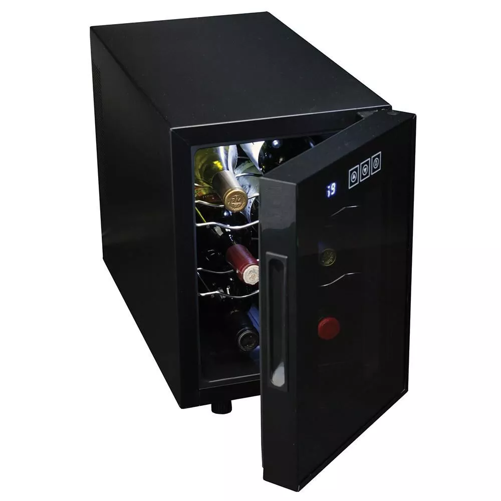 6-Bottle Mirrored Glass Door Wine Cellar