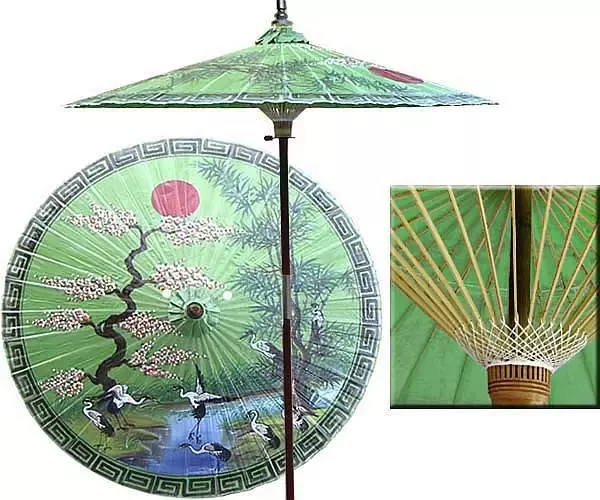 7ft Oriental Umbrella- Chinese Spring Green