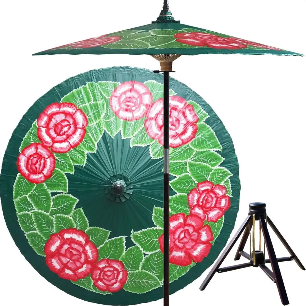 7ft Oriental Umbrella - Summer Roses