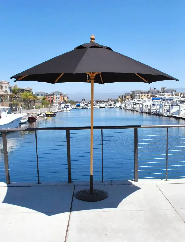 9 Ft Commercial Wood Market Umbrella