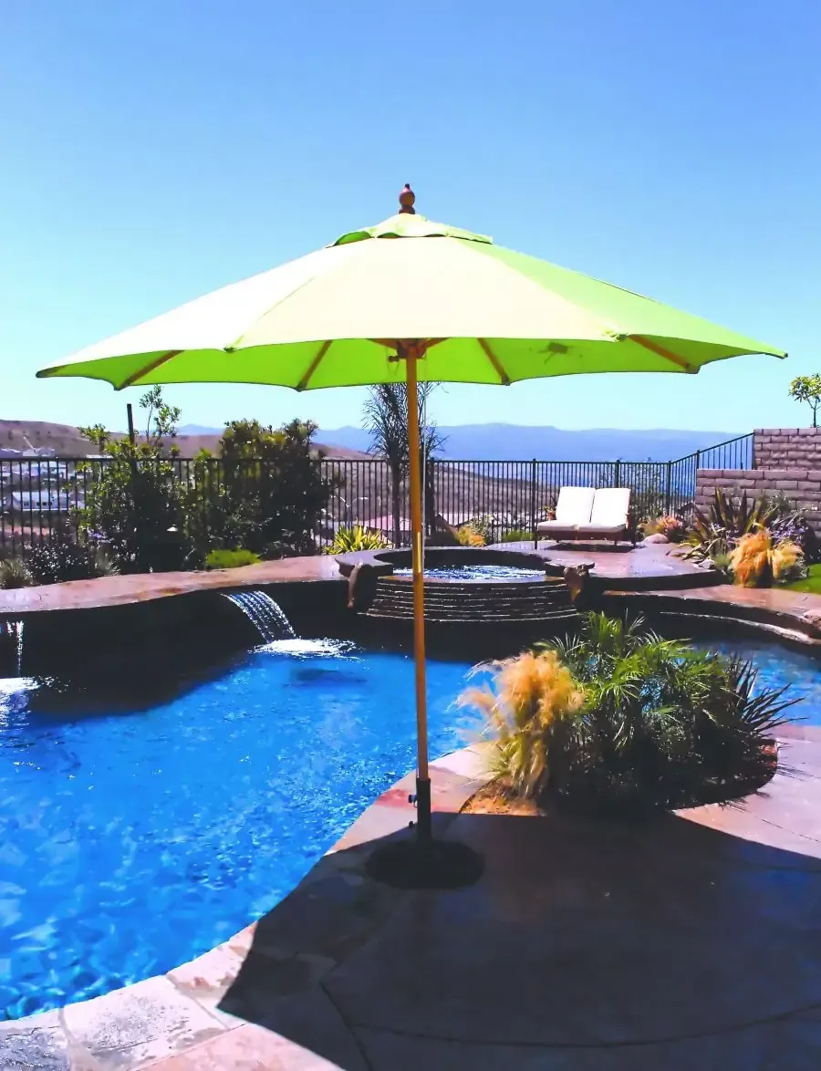 9 Ft Double Pulley Wooden Market Umbrella - 132