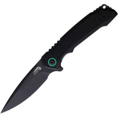 ABKT Tac AB Elite Linerlock Black and Green Folding Knife