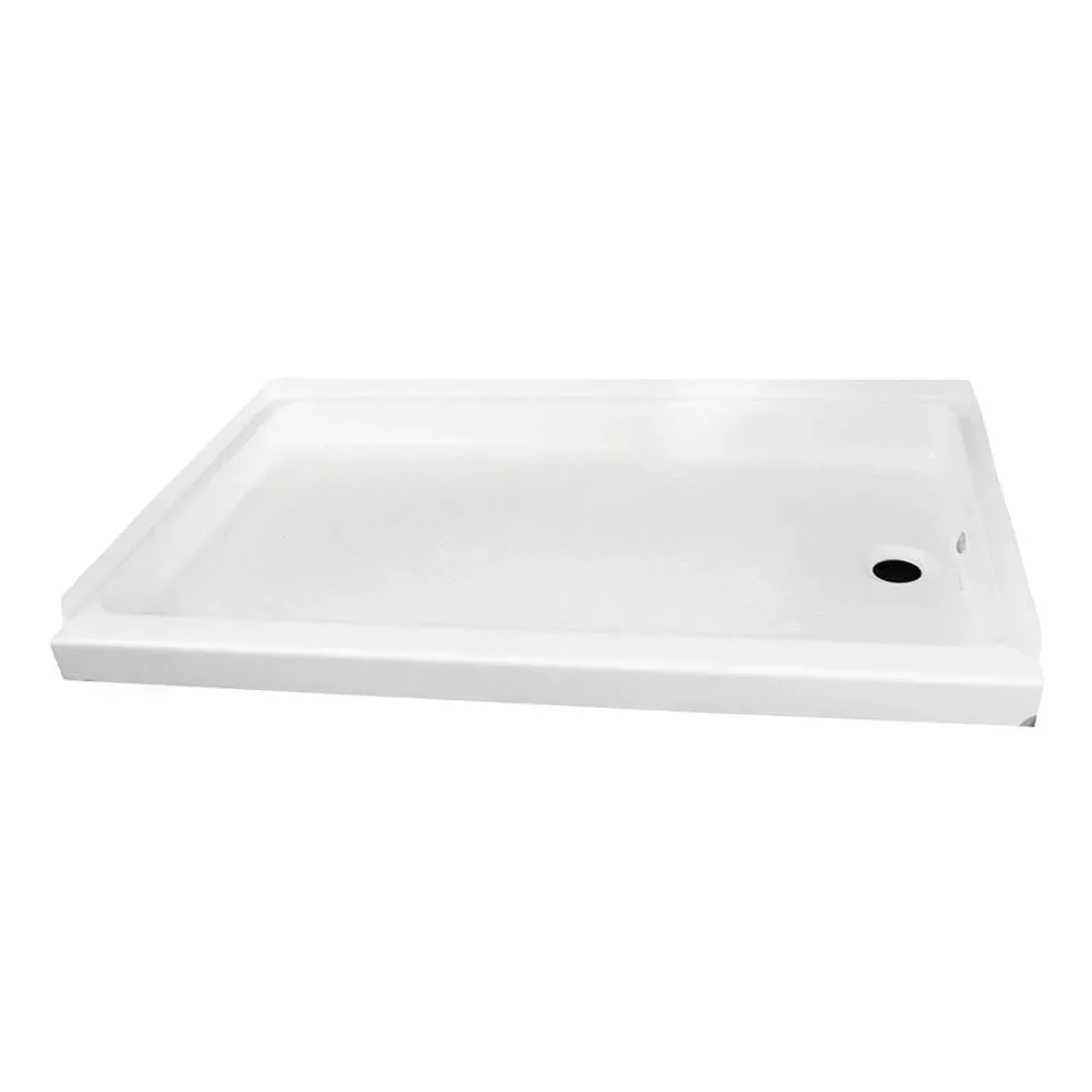 ABS Shower Pan, 24” x 40” x 5”, White with Right Drain
