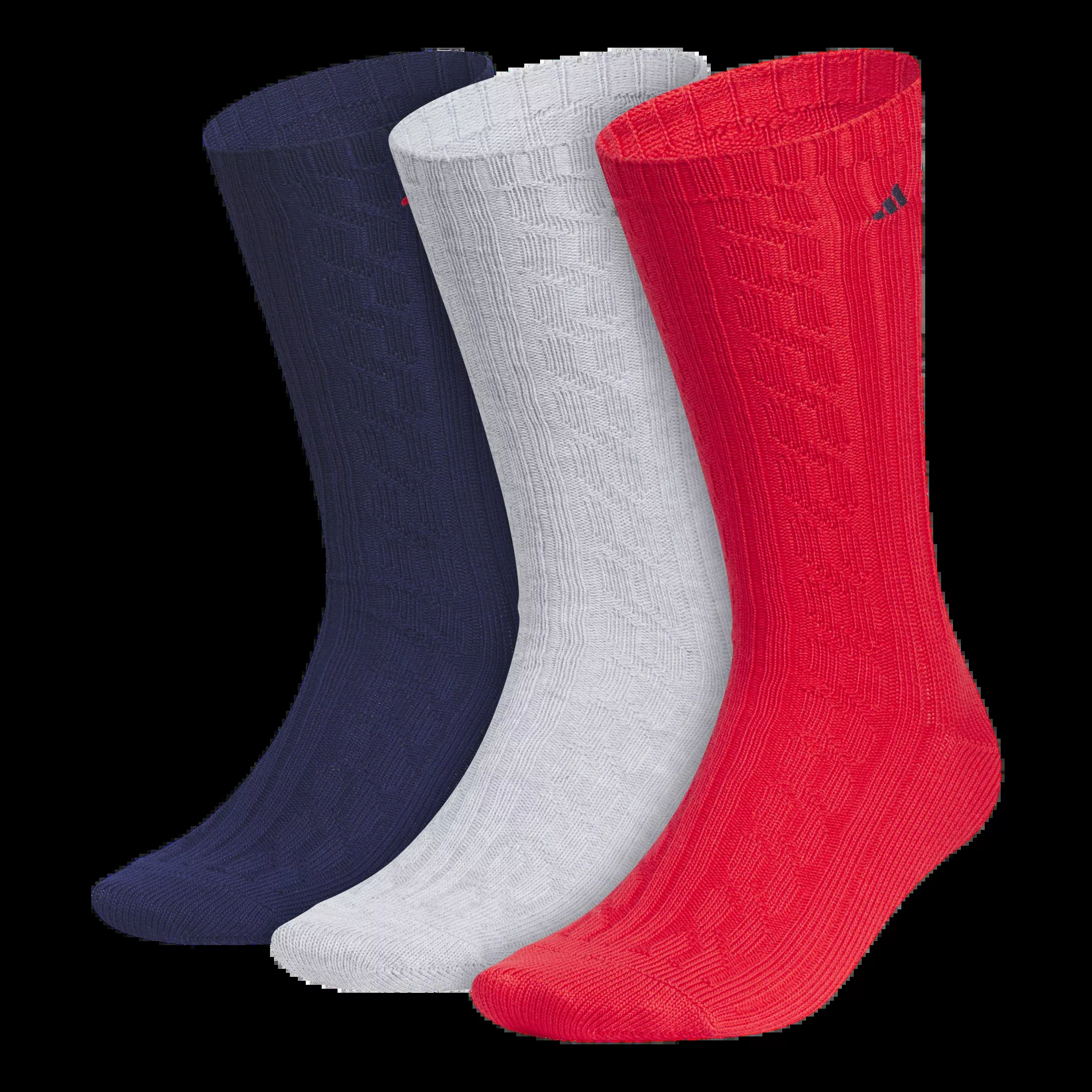 adidas Men’s Athletic Cable Knit 3-Pack Crew