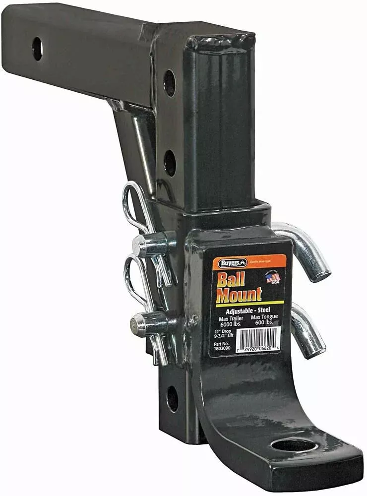 Adjustable Ball Mount, 11" Drop, 9 1/4" Rise