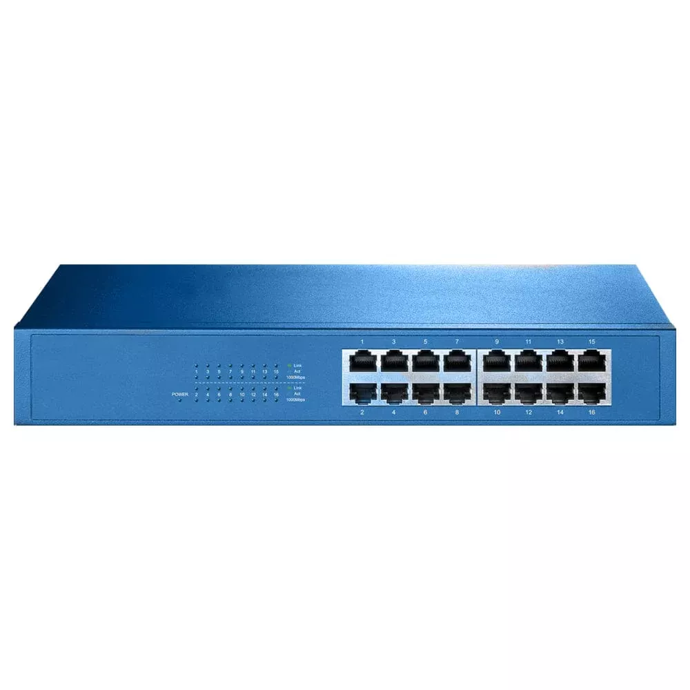 Aigean 16-Port Network Switch – Desk or Rack Mountable – 100-240VAC – 50/60Hz