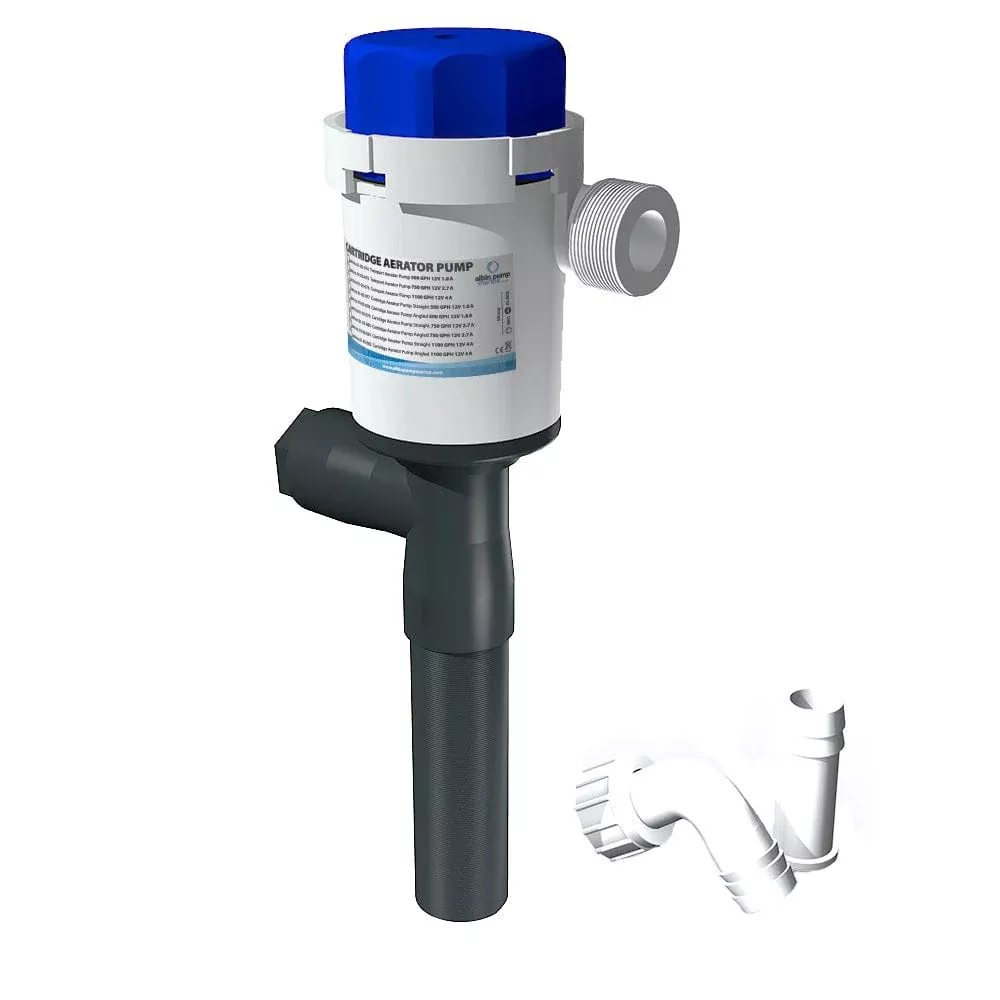 Albin Pump Cartridge Aerator Pump – 1100 GPH – 12V – Straight