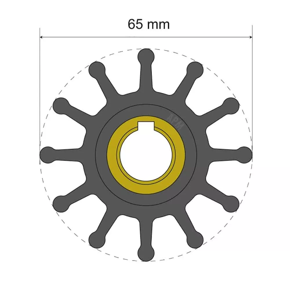 Albin Pump Premium Impeller Kit 65 x 15.8 x 41.5mm – 12 Blade – Key Insert – 06-01-018