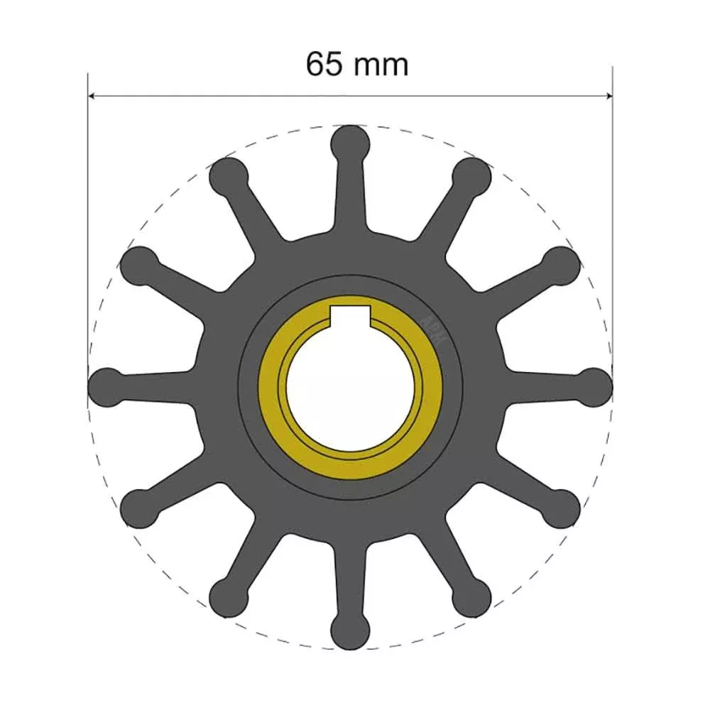Albin Pump Premium Impeller Kit 65 x 15.8 x 51mm – 12 Blade – Key Insert | 06-01-019