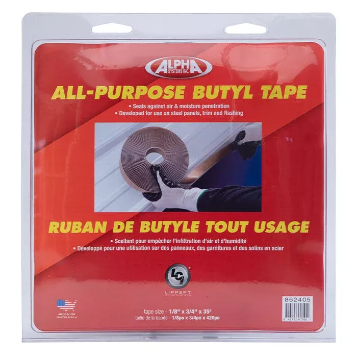 Alpha Systems All-Purpose Butyl Tape, 1/8" x 3/4" x 35'