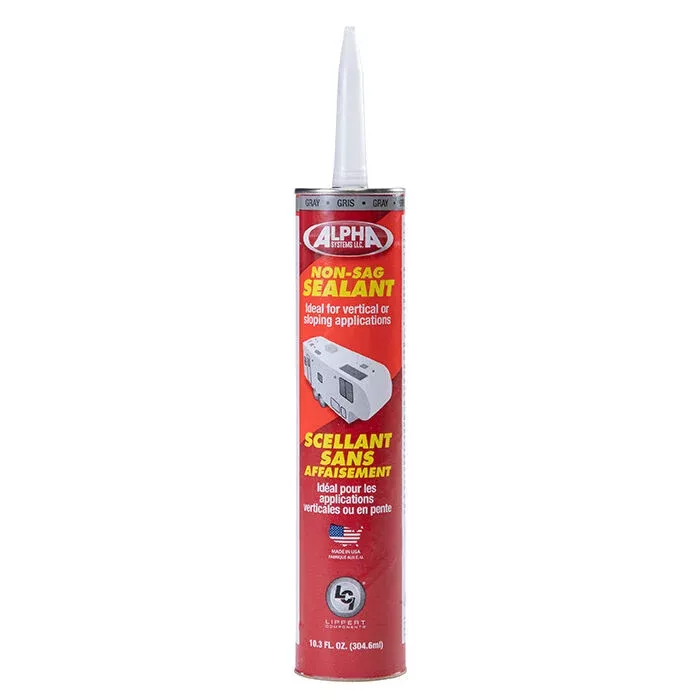 Alpha Systems Non-Sag Sealant, Gray, 10.3-oz. Tube