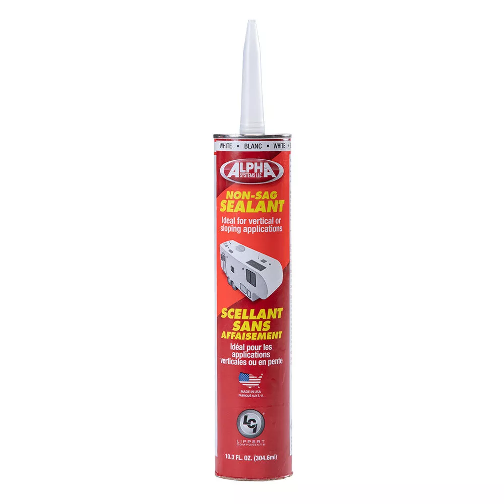 Alpha Systems Non-Sag Sealant, White, 10.3-oz. Tube
