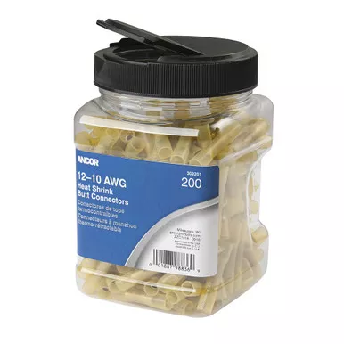 Ancor 12-10 AWG Heat Shrink Butt Connector Jar, 200-Piece