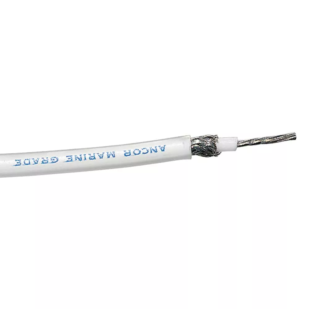 Ancor RG-213 White Tinned Coaxial Cable - 100'