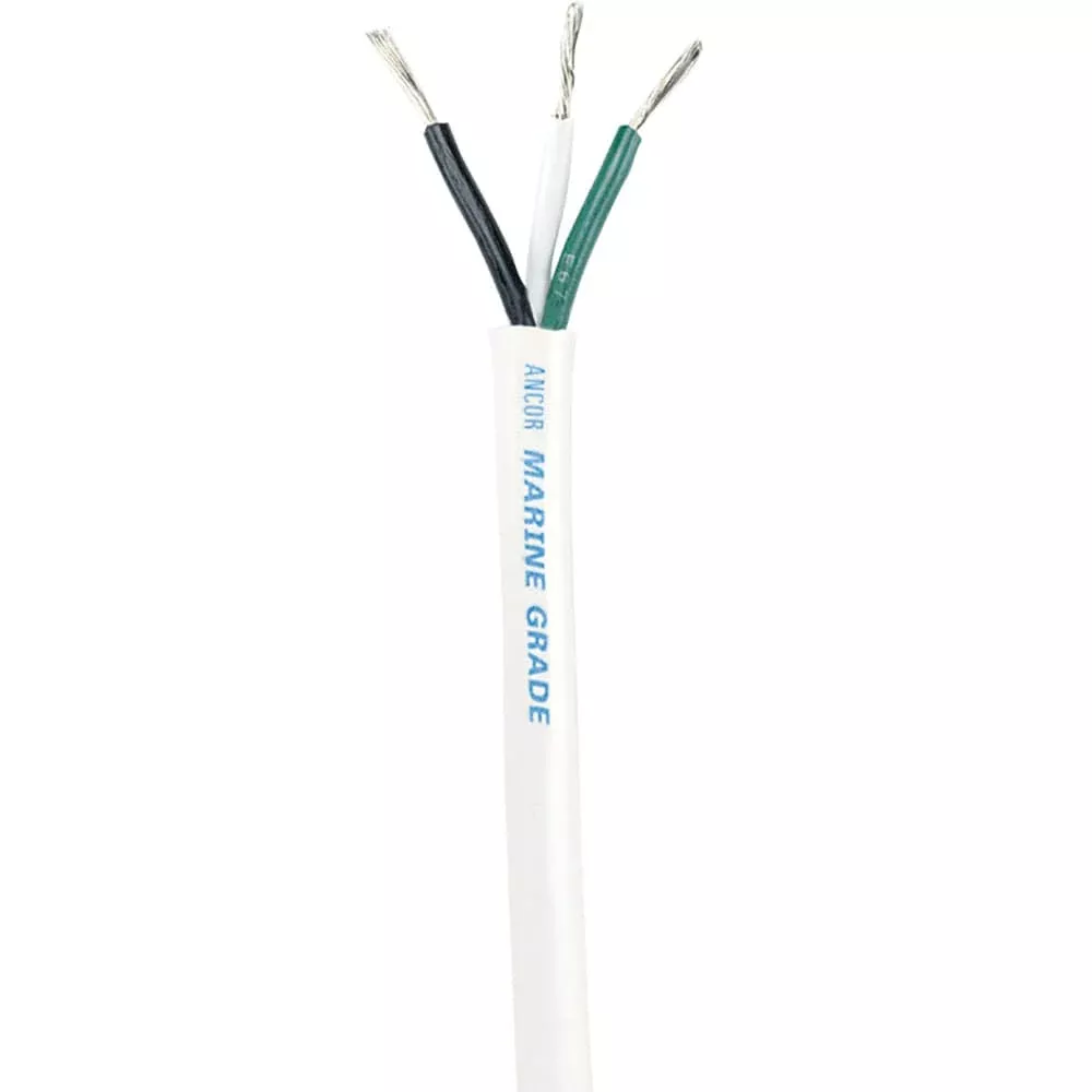 Ancor White Triplex Cable - 12/3 AWG - Round - 100'
