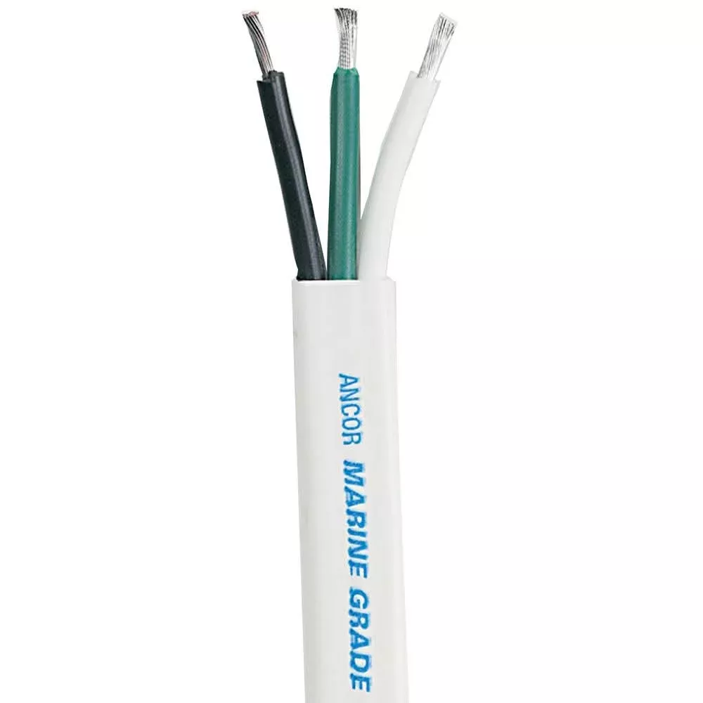 Ancor White Triplex Cable - 8/3 AWG - Flat - 100' | 130910