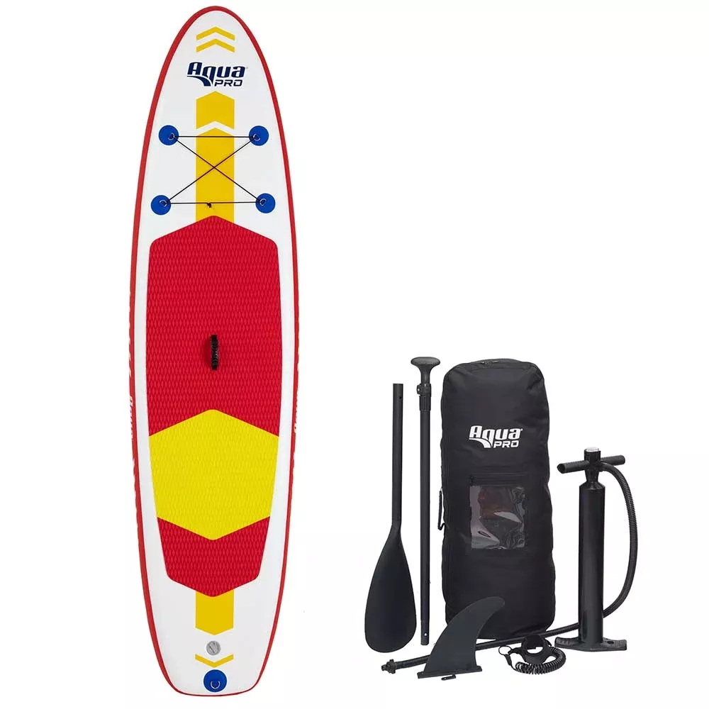 Aqua Leisure 10′ Inflatable Stand-Up Paddleboard Drop Stitch w/Oversized Backpack f/Board & Accessories