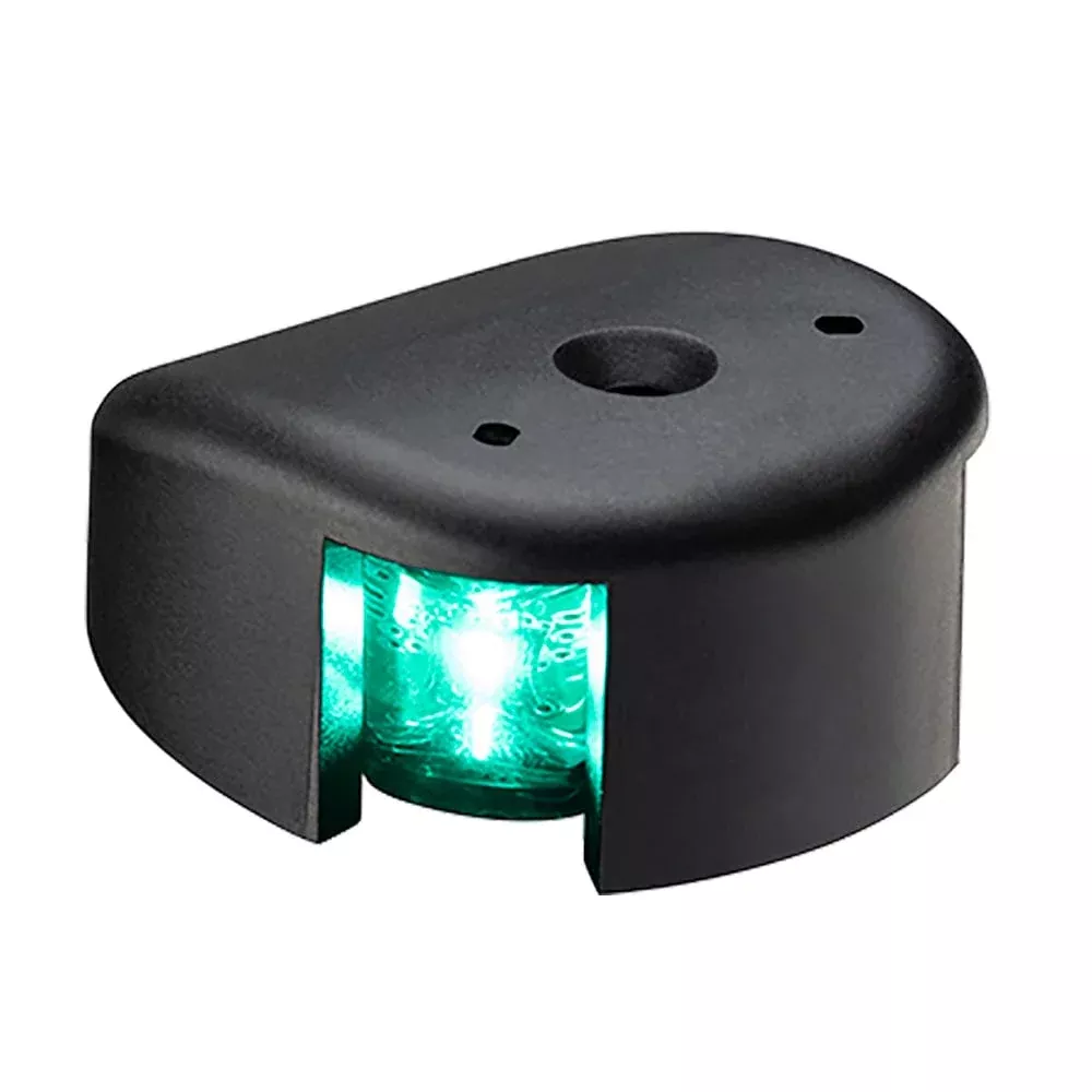 Aqua Signal Series 28 Starboard LED Deck Mount Light - Black Housing