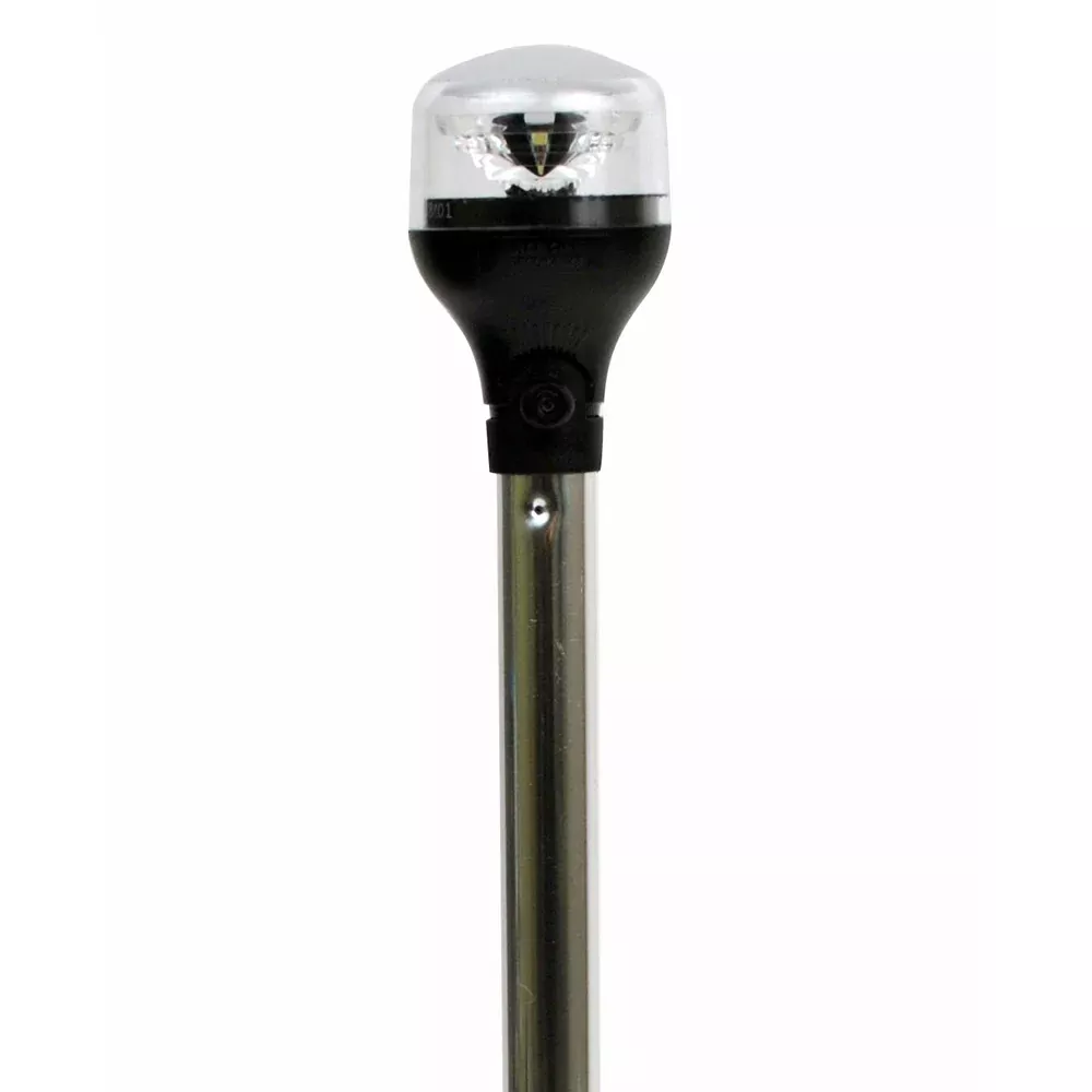 Attwood LightArmor All-Around Light – 20″ Aluminum Pole – Black Vertical Composite Base w/Adapter