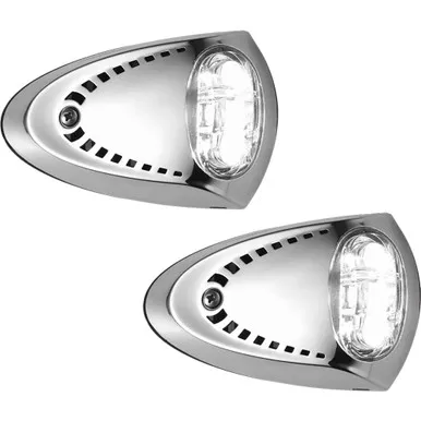 Attwood White LED Stainless Docking Lights, Pair