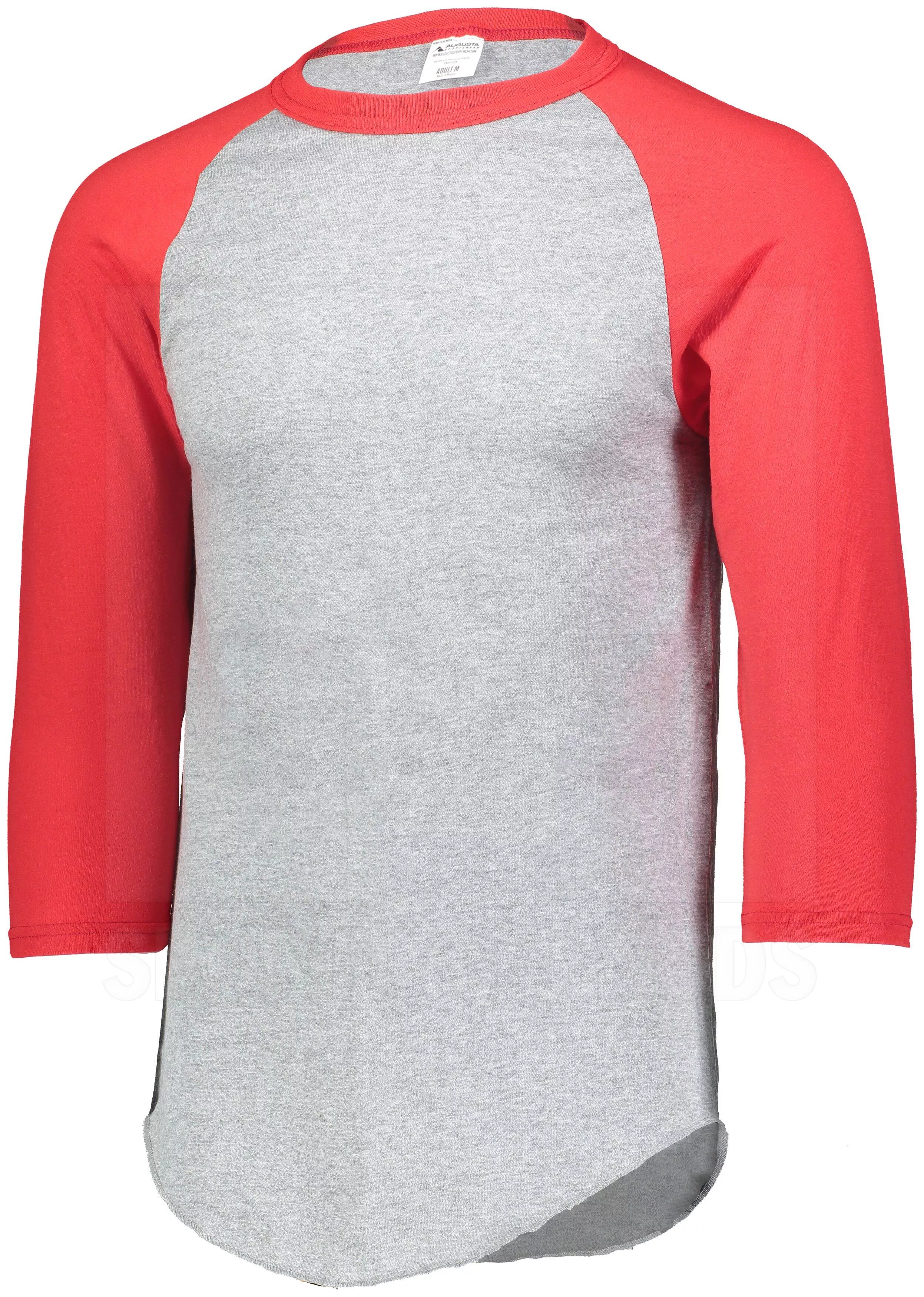 Augusta 3/4 Sleeve Shirt 2.0 w/ Crew Neck Heather/Red