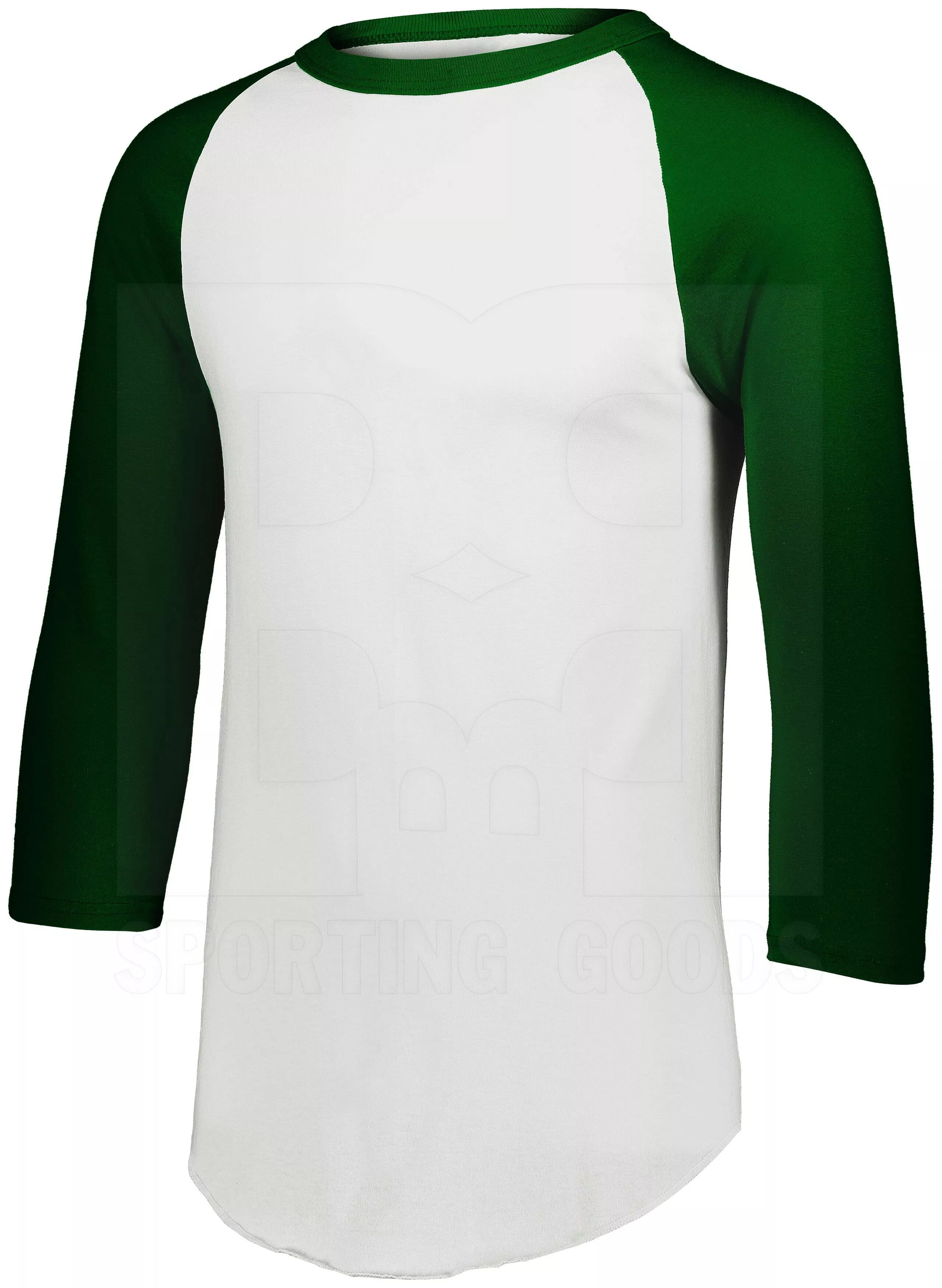 Augusta Sportswear White/Dark Green Three-Quarter Raglan Sleeve Baseball Jersey