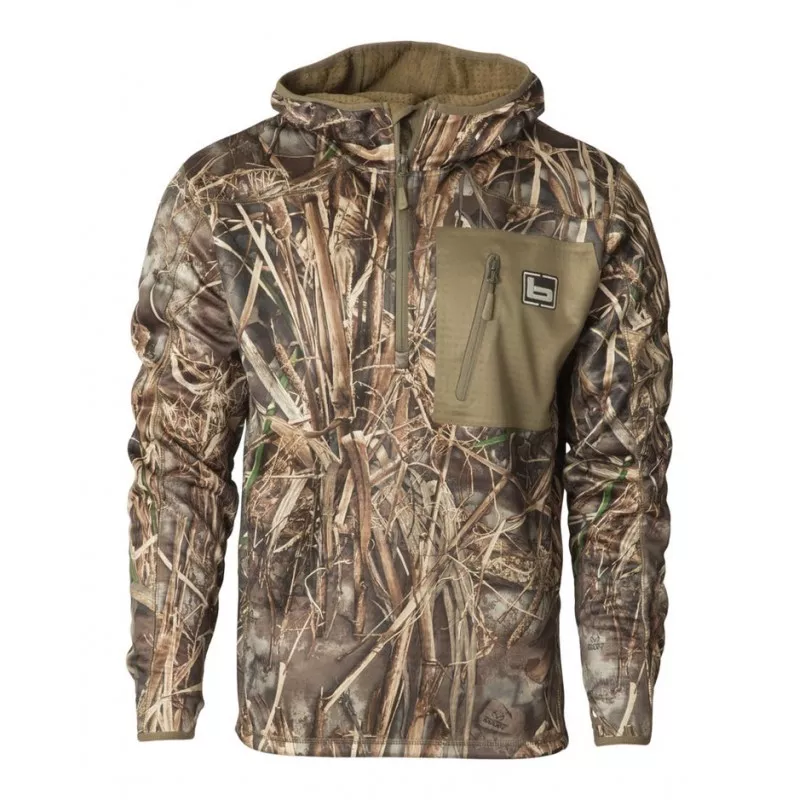 BANDED Hooded Mid-Layer Fleece Pullover