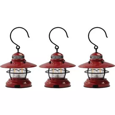 Barebones Living Edison Red Mini Lantern Red 3pk