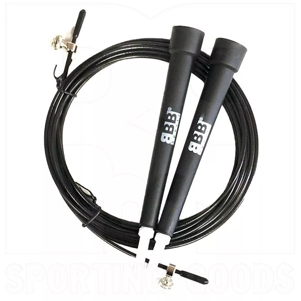 BBB Sports Double Bearing Wire Cable 9' Speed Jump Rope Black