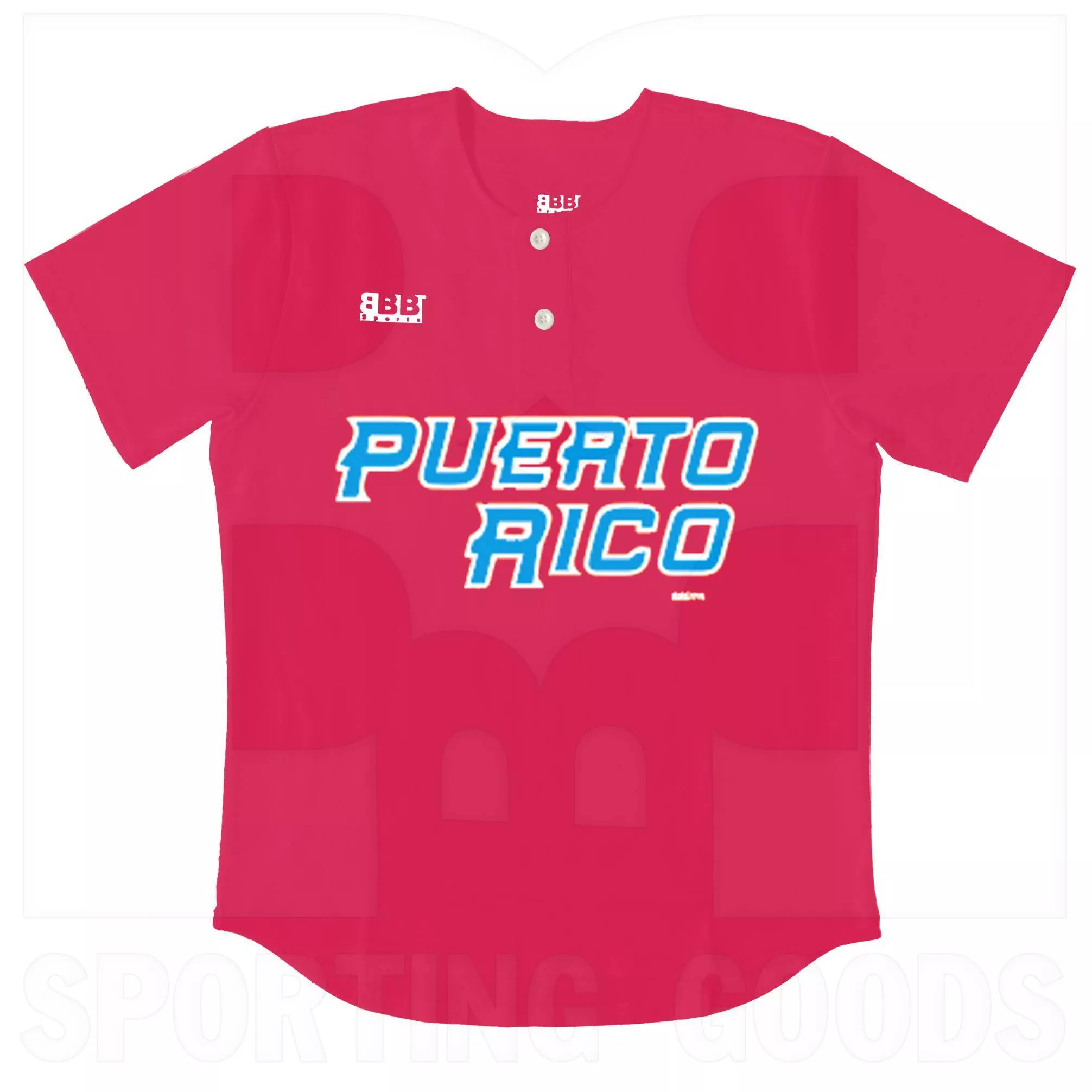 BBB Sports Puerto Rico Classic Two Button Jersey Scarlet Red