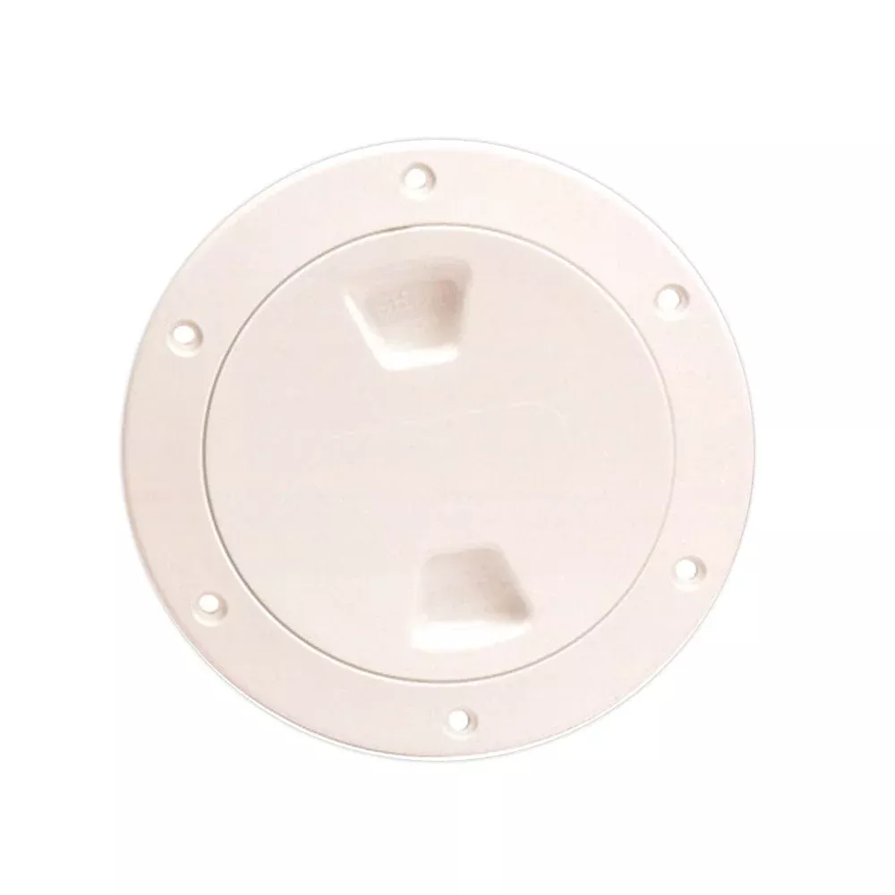 Beckson 4″ Smooth Center Screw-Out Deck Plate – Beige