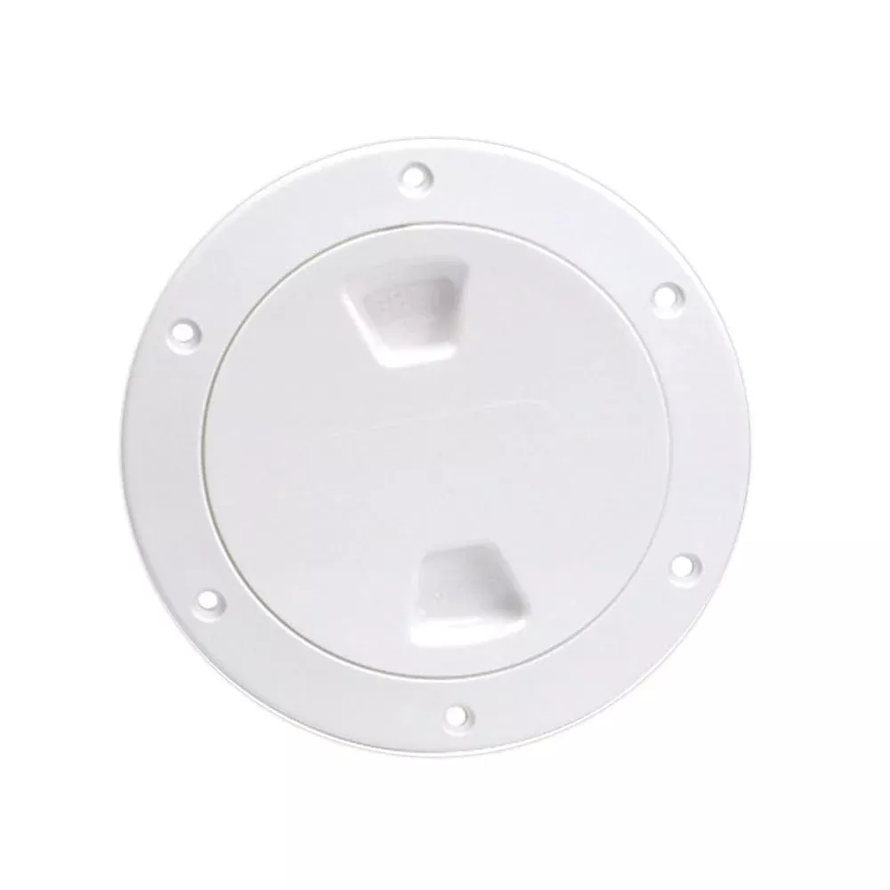 Beckson 4″ Smooth Center Screw-Out Deck Plate – White