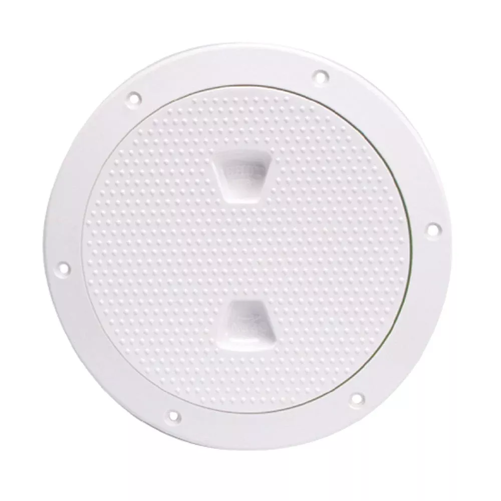 Beckson 6" Non-Skid Screw-Out Deck Plate - White