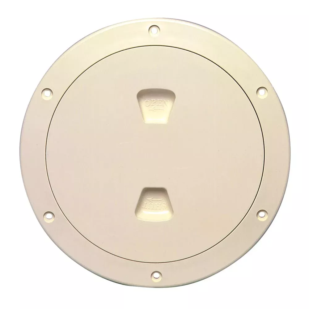 Beckson 6" Smooth Center Screw-Out Deck Plate - Beige