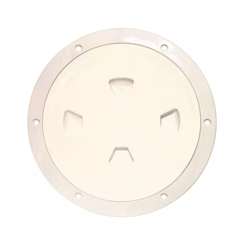 Beckson 8″ Smooth Center Screw-Out Deck Plate – Beige