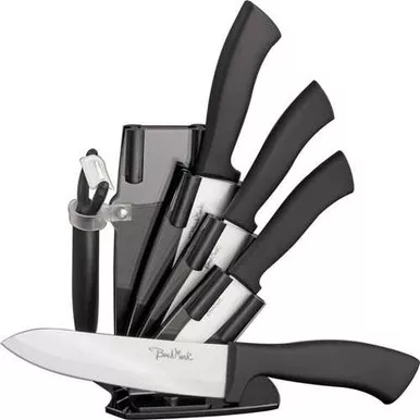 Benchmark Ceramic Kitchen Knife Set with Block