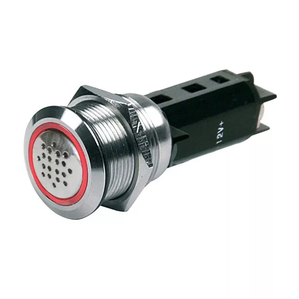 BEP 12V Buzzer w/Red LED Warning Light – Stainless Steel