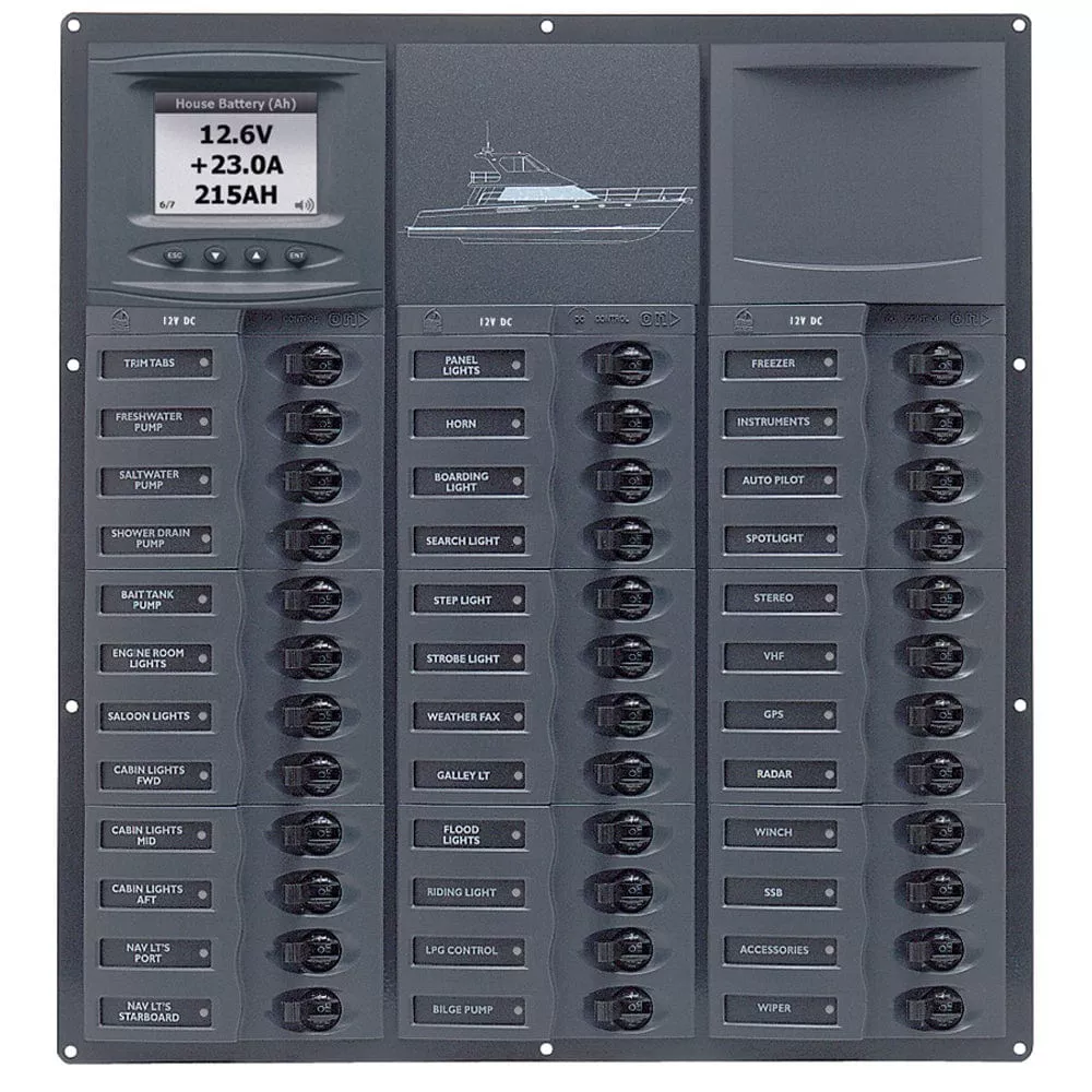 BEP Cruiser Series DC Circuit Breaker Panel w/Digital Meters 36SP DC12V