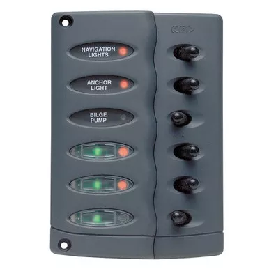 BEP Marine Waterproof 6-Way Contour Switch Panel