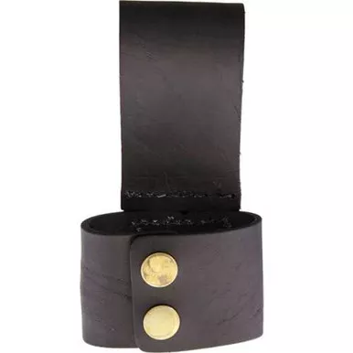 Black Leather Axe Belt Holder Sheath with Snap Closure