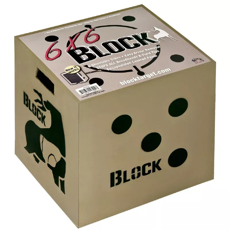 Block 6×6 Sided Archery Target-18 in.x18 in.x16 in.
